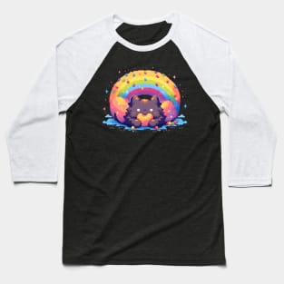 The Pride month Cat And Donut Kawaii Pixel Art Baseball T-Shirt